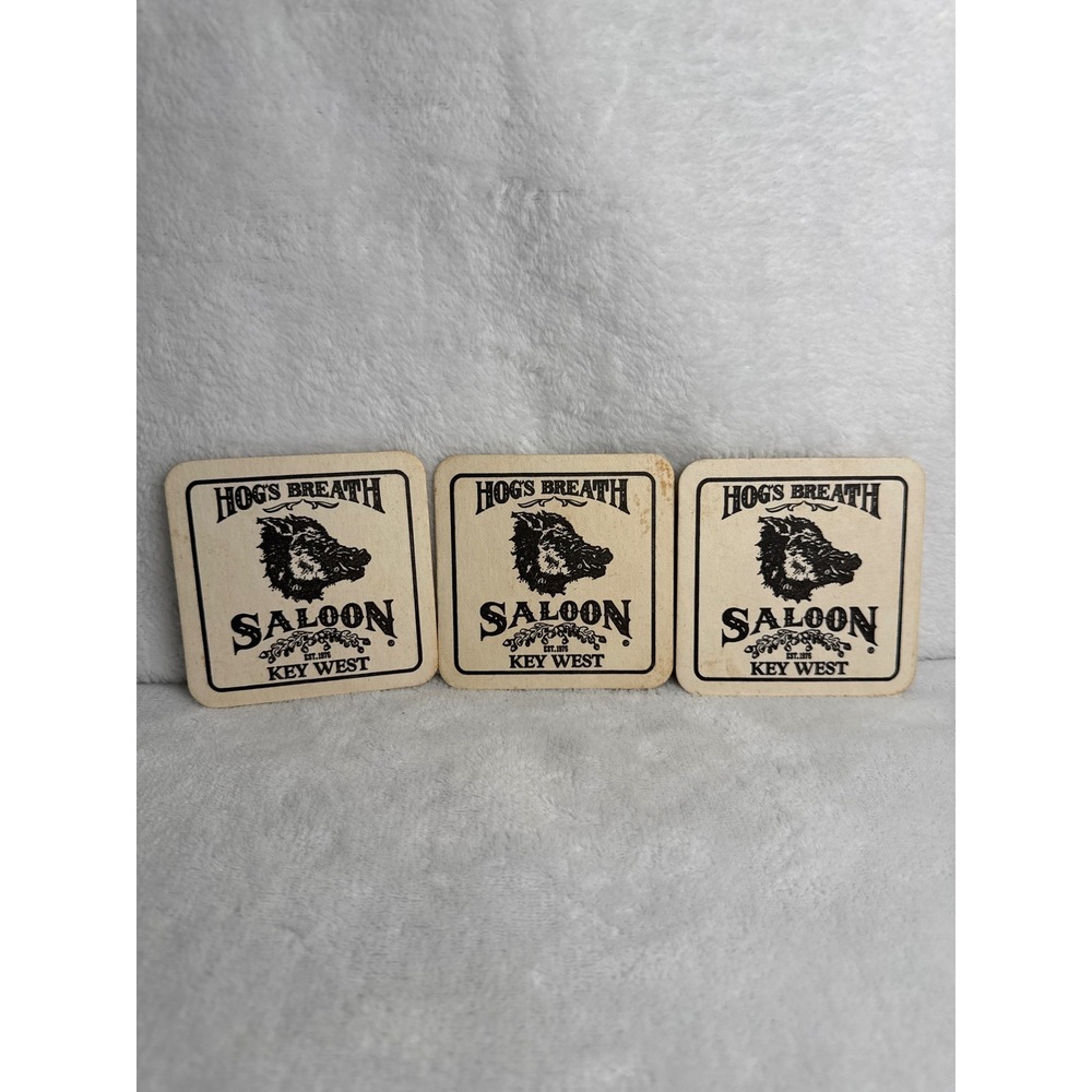 Vintage Hog's Breath Saloon Drink Coasters Unisex OS Beige Good